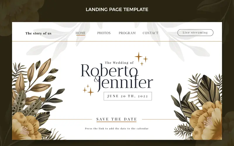 Undangan digital pernikahan bergaya klasik dan retro